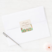 かわいいサファリ動物の赤ちゃんシャワー スクエアシール (封筒)