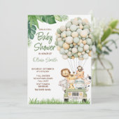 かわいいサファリ動物の赤ちゃんシャワー 招待状 (スタンド正面)