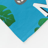 かわいいサファリ動物の青い漫画のジャングルネーム·ボーイ フリースブランケット (角)