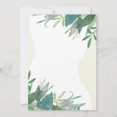 かわいいサファリ動物グリーンリーフィングテーマベビーシャワー 招待状 (裏面)