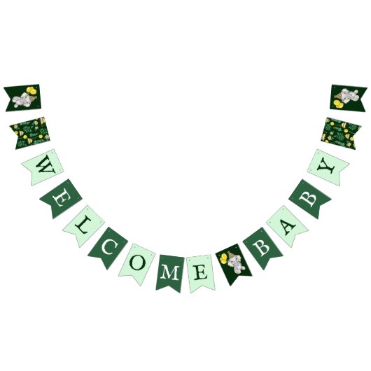 かわいいサファリ動物ゾウ歓迎ベビーシャワー バンティングフラッグ (全)