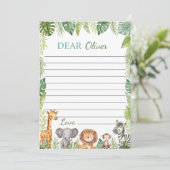 かわいいサファリ動物タイムカプセルノートメッセージカード サンキューカード (スタンド正面)