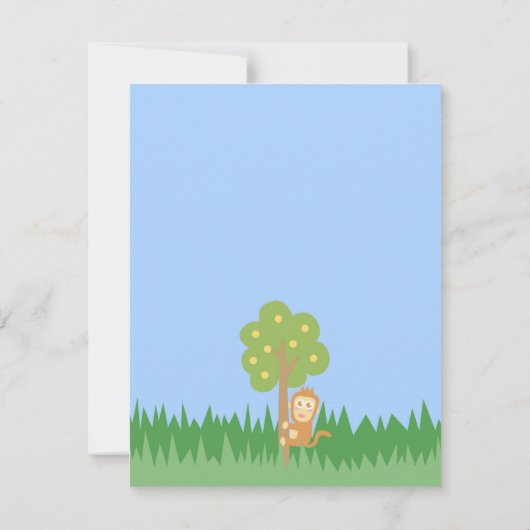 かわいいサファリ動物テーマベビーシャワーパーティー 招待状 (裏面)