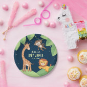 かわいいサファリ動物ベビーシャワーカスタムプレート ペーパープレート (パーティー)