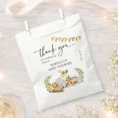 かわいいサファリ動物ベビーシャワーブランチパーティー フェイバーバッグ (クリップ留めされた状態)