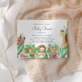 かわいいサファリ動物ベビーシャワー招待状