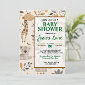 かわいいサファリ動物ベビーシャワー招待状 招待状 (スタンド正面)