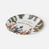 かわいいサファリ動物ベビーシャワー紙プレート ペーパープレート (アングル)