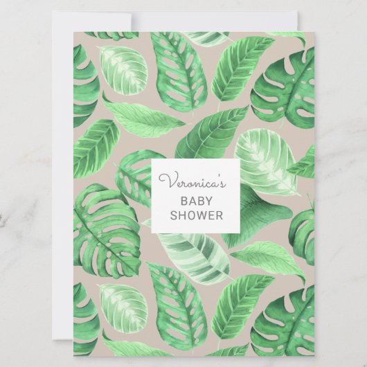 かわいいサファリ動物ベビーシャワー電話ゲームカード 招待状 (裏面)