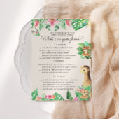 かわいいサファリ動物ベビーシャワー電話ゲームカード 招待状