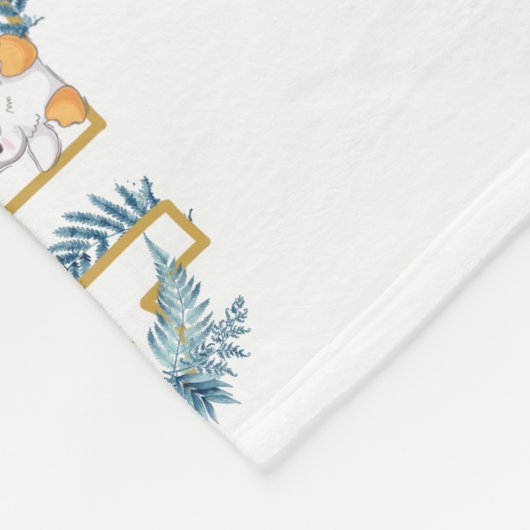 かわいいサファリ動物ベビーマイルストーン フリースブランケット (角)