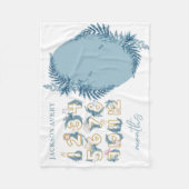 かわいいサファリ動物ベビーマイルストーン フリースブランケット (正面)