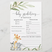 かわいいサファリ動物ベビー予測アドバイスカード (正面)