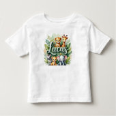 かわいいサファリ動物ルーカスキッズティー トドラーTシャツ (正面)
