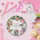 かわいいサファリ動物ワイルドワンガール赤ちゃんシャワー ペーパープレート (パーティー)