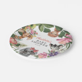 かわいいサファリ動物ワイルドワンガール赤ちゃんシャワー ペーパープレート (アングル)