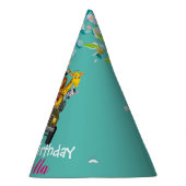 かわいいサファリ動物園の動物のジャングルフローラ誕生日 パーティーハット (右)