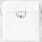 かわいいサファリ動物園の動物のジャングルフローラ ラウンドシール (バッグ)