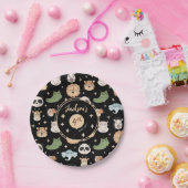 かわいいサファリ動物園の動物の誕生日ボーイ紙プレート ペーパープレート (パーティー)