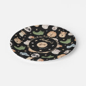 かわいいサファリ動物園の動物の誕生日ボーイ紙プレート ペーパープレート (アングル)