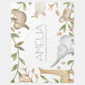 かわいいサファリ動物大フリースブランケット フリースブランケット (正面)