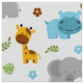 かわいいサファリ動物子供部屋布 ファブリック (クローズアップ)