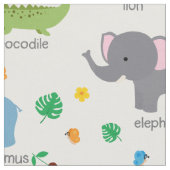 かわいいサファリ動物子供部屋布 ファブリック (クローズアップ)