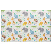 かわいいサファリ動物子供部屋布 ファブリック (ファットクウォーター)