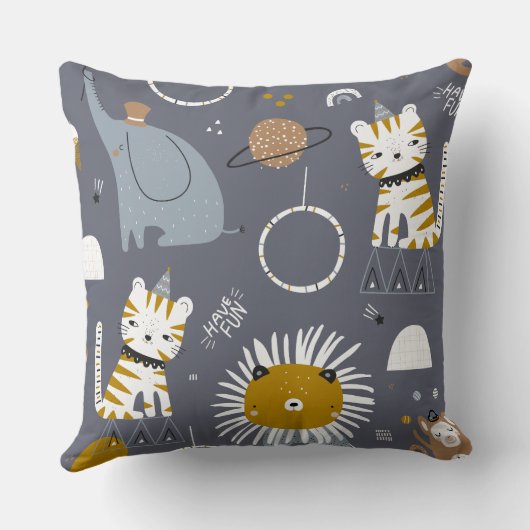 かわいいサファリ動物装飾枕、おもしろい動物 クッション (裏面)