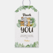 かわいいサファリ動物誕生日ベビーシャワーありがとう ギフトタグ (正面)