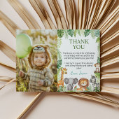 かわいいサファリ動物誕生日写真サンキューカード サンキューカード