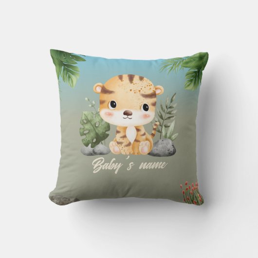 かわいいサファリ動物2サイドタイガーゾウ クッション (正面)