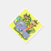 かわいいサファリ動物 スタンダードカクテルナプキン (角)