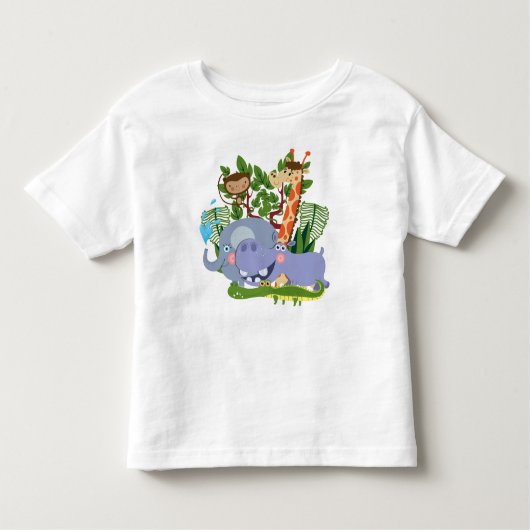 かわいいサファリ動物 トドラーTシャツ (正面)