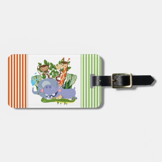 かわいいサファリ動物 ラゲッジタグ (正面横)
