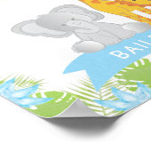 かわいいサファリ動物 赤ちゃん男の子 ぬりえポスター ポスター (角)