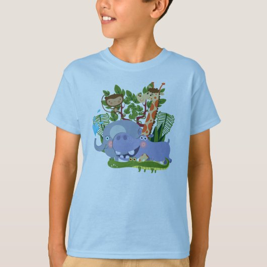 かわいいサファリ動物 Tシャツ (正面)