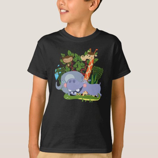 かわいいサファリ動物 Tシャツ (正面)