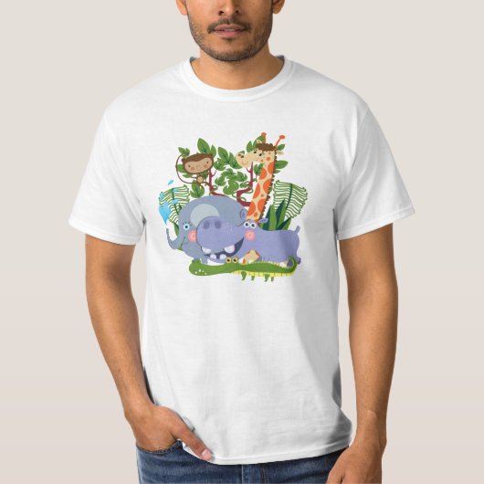 かわいいサファリ動物 Tシャツ (正面)