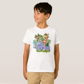 かわいいサファリ動物 Tシャツ (正面フル)