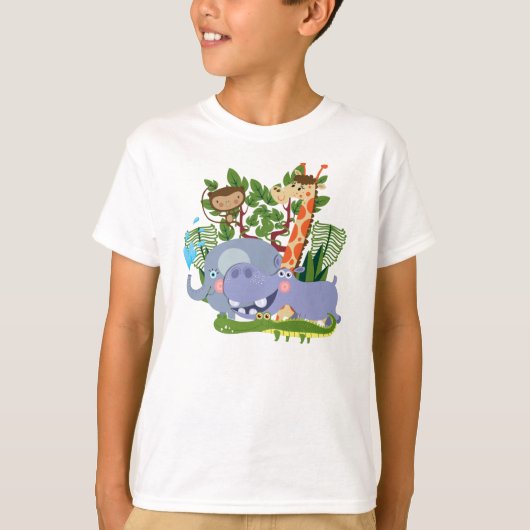かわいいサファリ動物 Tシャツ (正面)