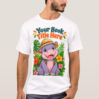 かわいいサファリ探検ベイビー+カバ カスタム キッズ Tシャツ