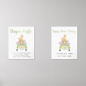 かわいいサファリ赤ちゃんシャワーゲームのポスターセット (正面)