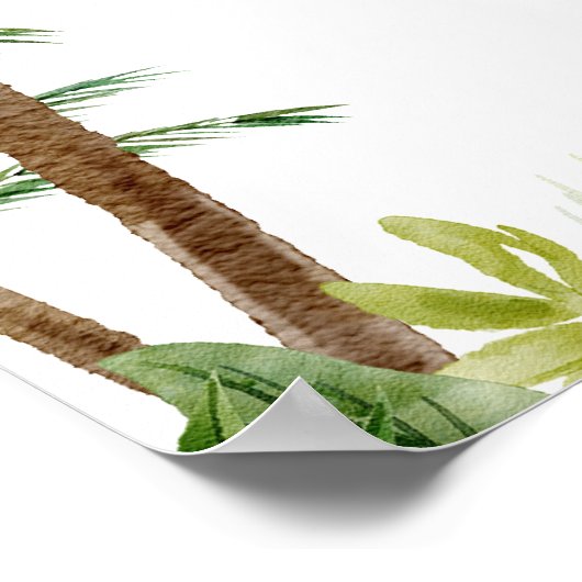 かわいいサファリ赤ちゃんシャワー歓迎の看板ポスター ポスター (角)