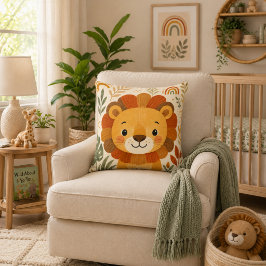 かわいいサファリ ライオン 新生児の部屋 クッション