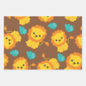 かわいいサファリ ラッピングペーパーシート (正面3)