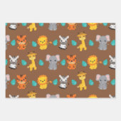 かわいいサファリ ラッピングペーパーシート (正面2)