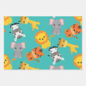 かわいいサファリ ラッピングペーパーシート (正面)