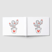 かわいいサボテンとハートの緑 ゲストブック (全面)