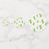 かわいいサボテンとハートの緑 コンフェッティ (正面)